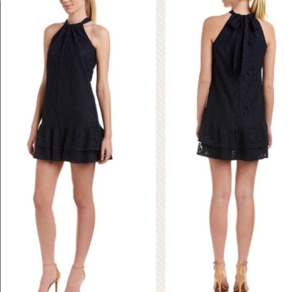 Trina by Trina Turk Lace Halter Neck Shift Dress